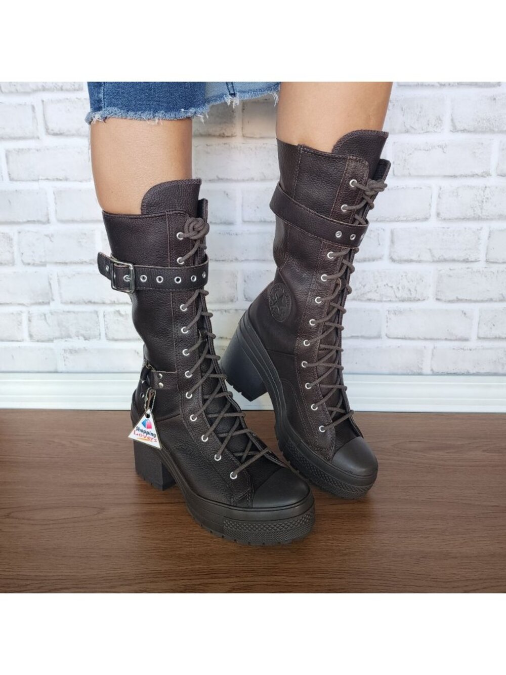 Converse Chuck 70 De Luxe Heel XXHi Buckles Heels 11.5 Women Boots Brown A15659C